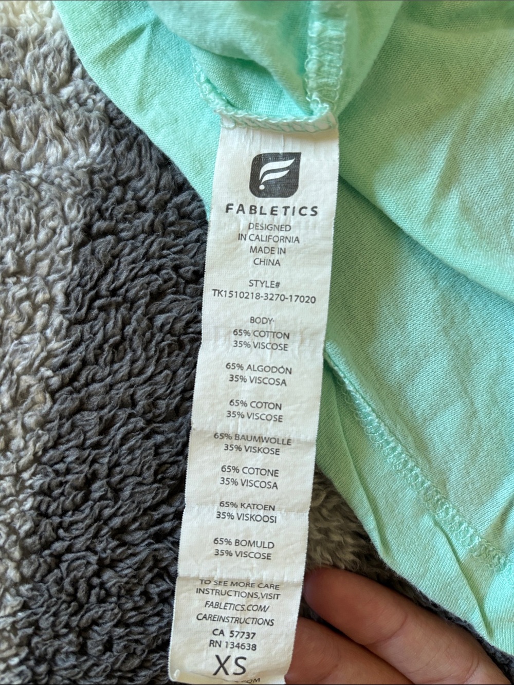 Fabletics Light Mint Racerback Workout Tank Top - Picture 4 of 4